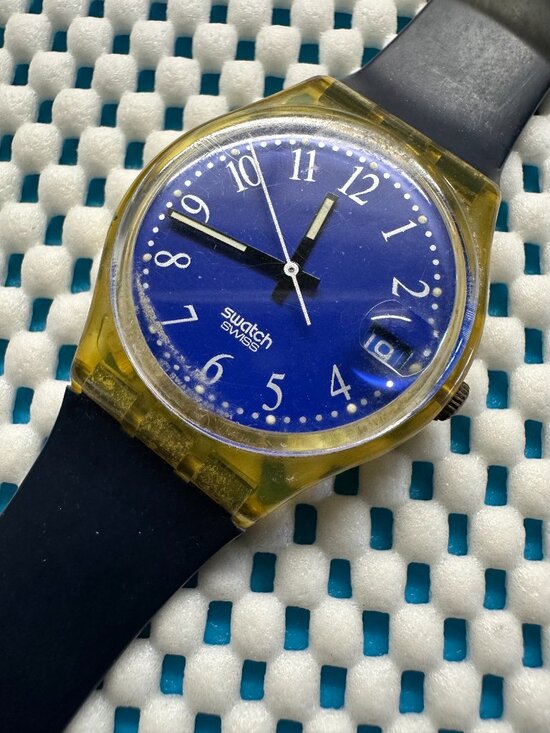 Swatch Watch Blu Lui GK400 Vintage 1992